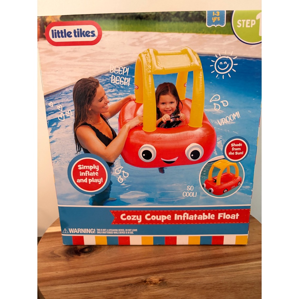 Little Tikes Cozy Coupe Inflatable Pool Float with Shade 1-3 Years New in Box